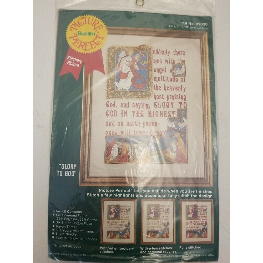 Christmas Nativity Embroidery Craft Glory to God Stitchery BUCILLA NEW
